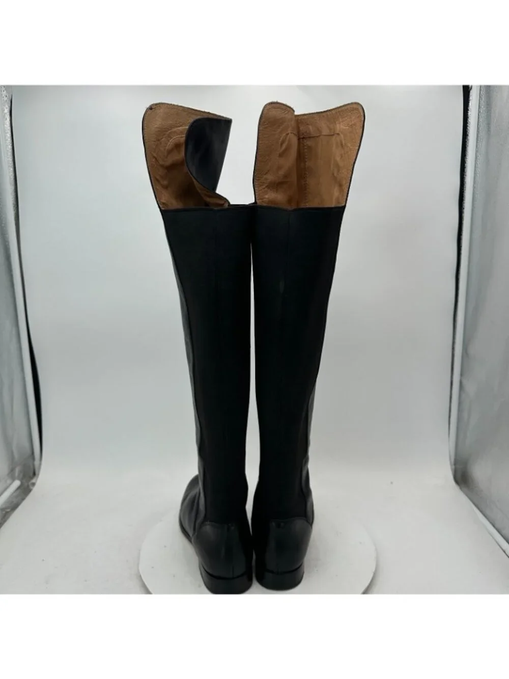 Corso Como Women Size 9M Black Leather Side Zip Over The Knee Riding Boot